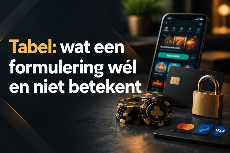 Tabel: wat een formulering wél en niet betekent